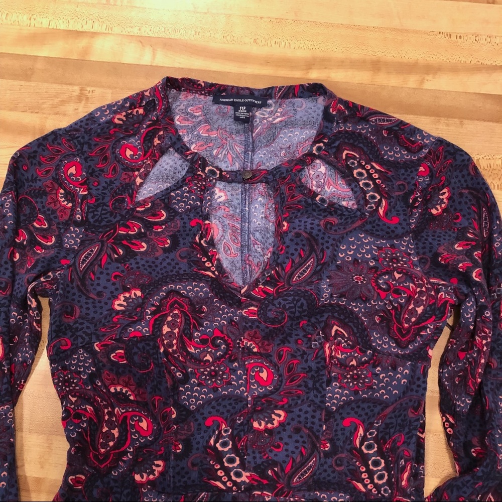 American Eagle Dress Boho Bell Sleeve XXS - Picture 4 of 4